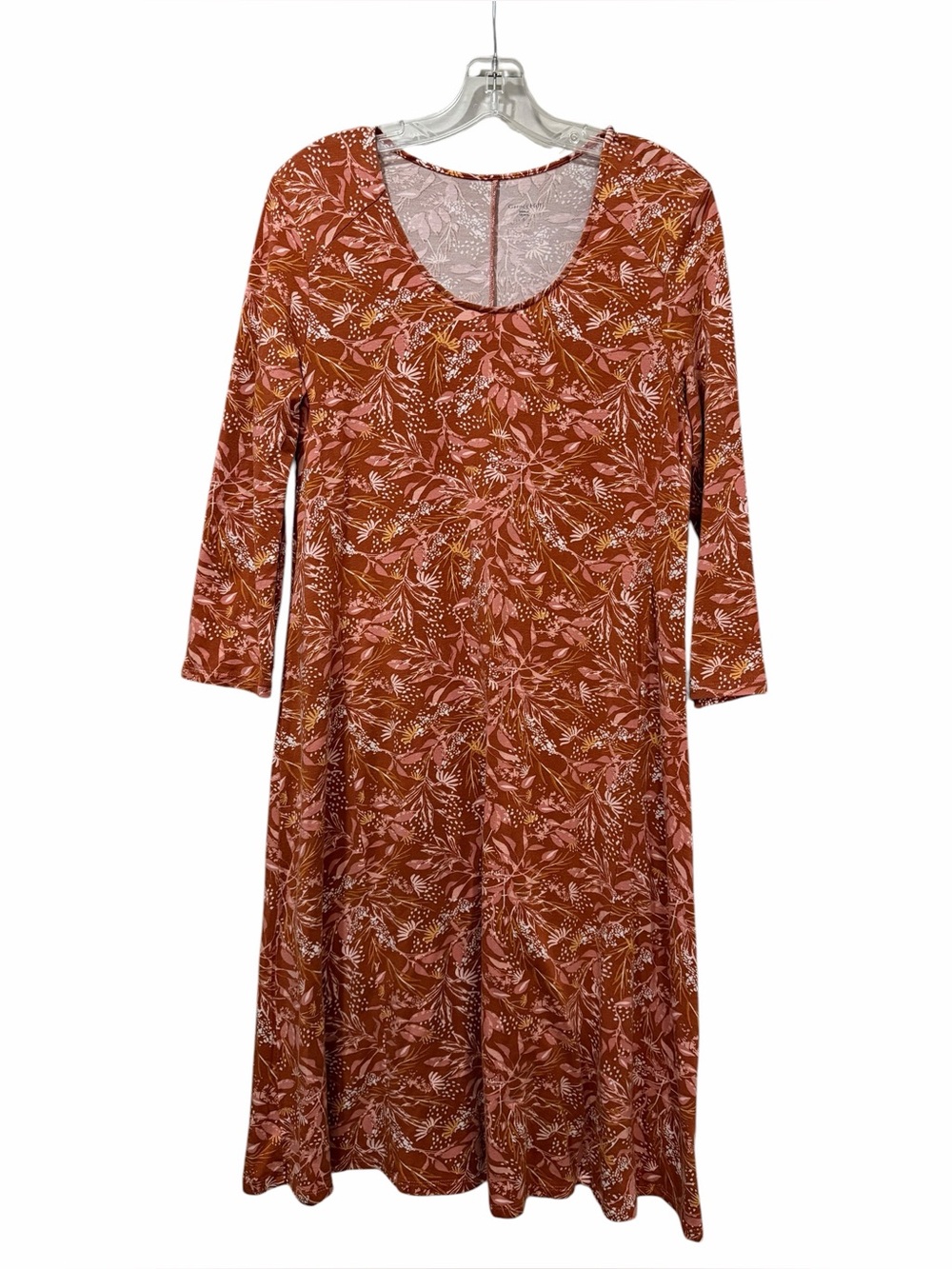 Garnet Hill Small Trapeze Knit Floral Swing Knit Dress B5